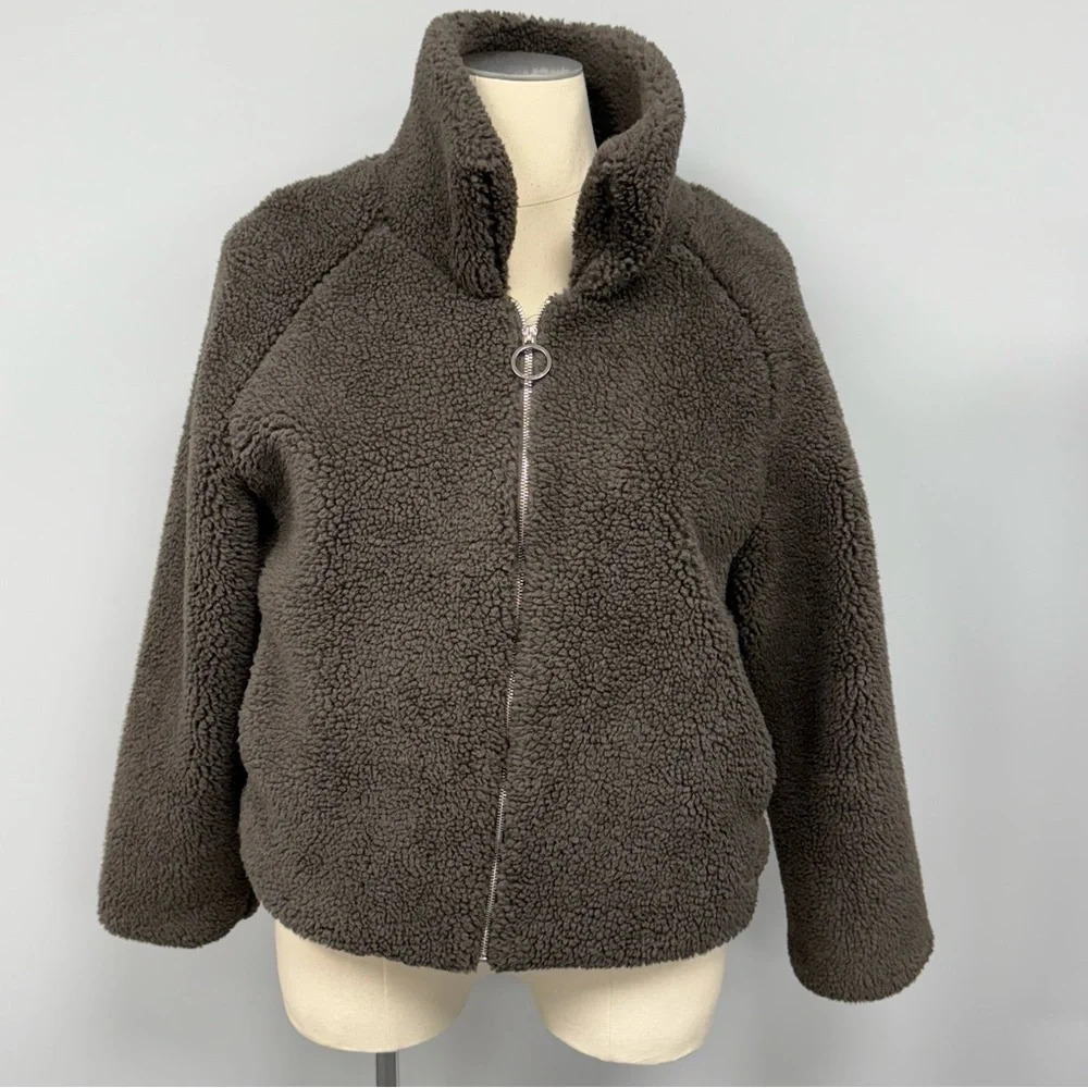 NWT Haily’s Love Jacket XXL Gray Teddy Bear Sherpa Penny Land Boho Lana 2X fuzzy